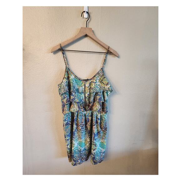 Wet Seal Rainbow Snake Skin Women's Dress Adjustable Straps SZ XL Y2K - Picture 1 of 8